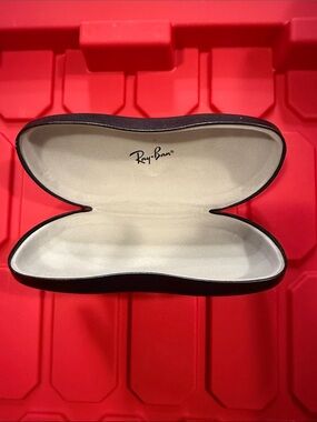 Ray-Ban Black Exterior Sunglasses Case with Cream Interior